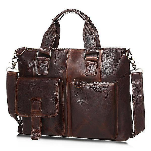 Foto 3 pulgar | Bolso De Mano Huoguo De Piel Auténtica Retro De Doble Uso  Gran Capacidad - Venta Internacional.
