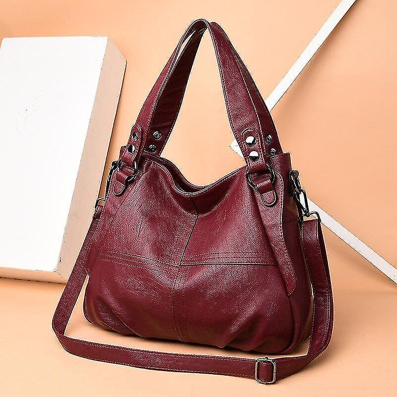 Foto 3 pulgar | Bolso Huoguo Bolso De Cuero De Alta Calidad Para Mujer Rojo - Venta Internacional.