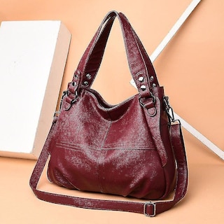 Foto 2 | Bolso Huoguo Bolso De Cuero De Alta Calidad Para Mujer Rojo - Venta Internacional.