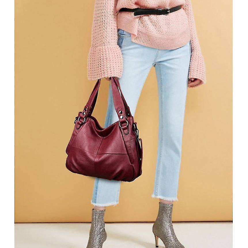 Foto 4 pulgar | Bolso Huoguo Bolso De Cuero De Alta Calidad Para Mujer Rojo - Venta Internacional.