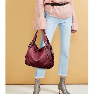 Foto 3 | Bolso Huoguo Bolso De Cuero De Alta Calidad Para Mujer Rojo - Venta Internacional.