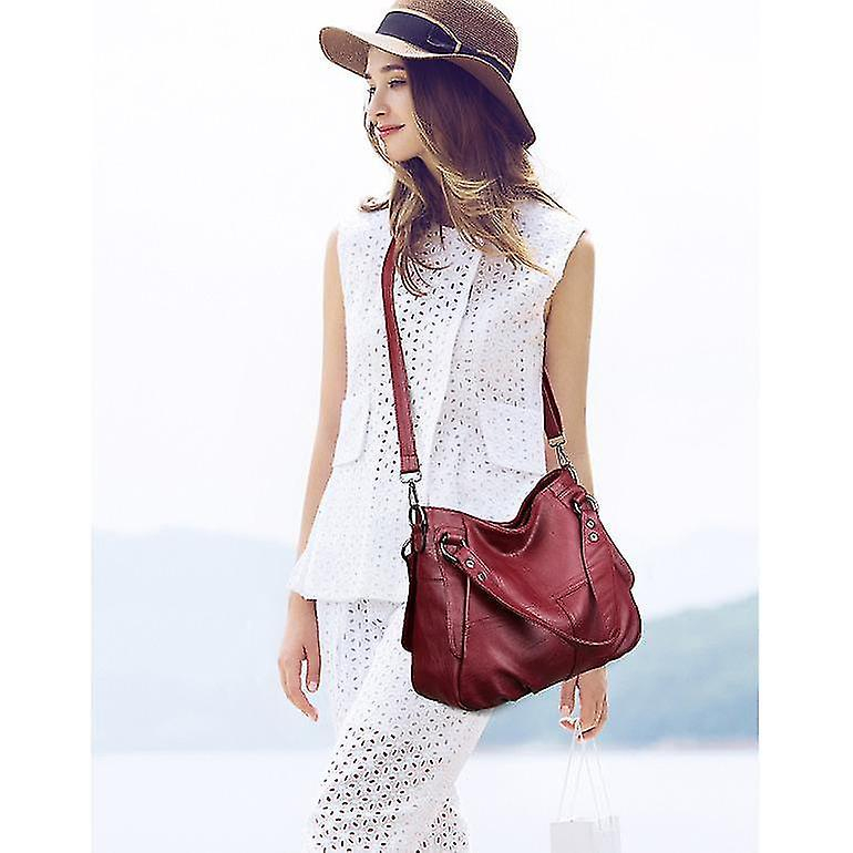 Foto 5 pulgar | Bolso Huoguo Bolso De Cuero De Alta Calidad Para Mujer Rojo - Venta Internacional.