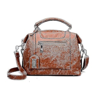 Foto 2 | Bolso De Mano Huoguo De Cuero Encerado Para Viajar Color Azul Real - Venta Internacional.