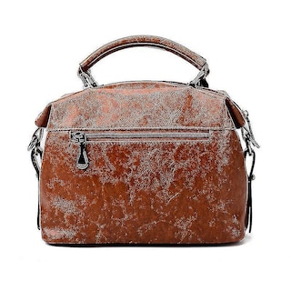 Foto 3 | Bolso De Mano Huoguo De Cuero Encerado Para Viajar Color Azul Real - Venta Internacional.