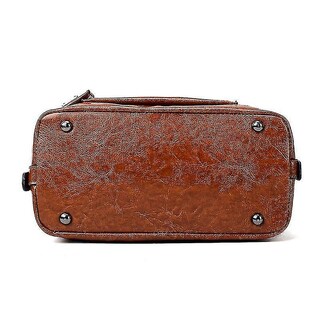 Foto 5 | Bolso De Mano Huoguo De Cuero Encerado Para Viajar Color Azul Real - Venta Internacional.