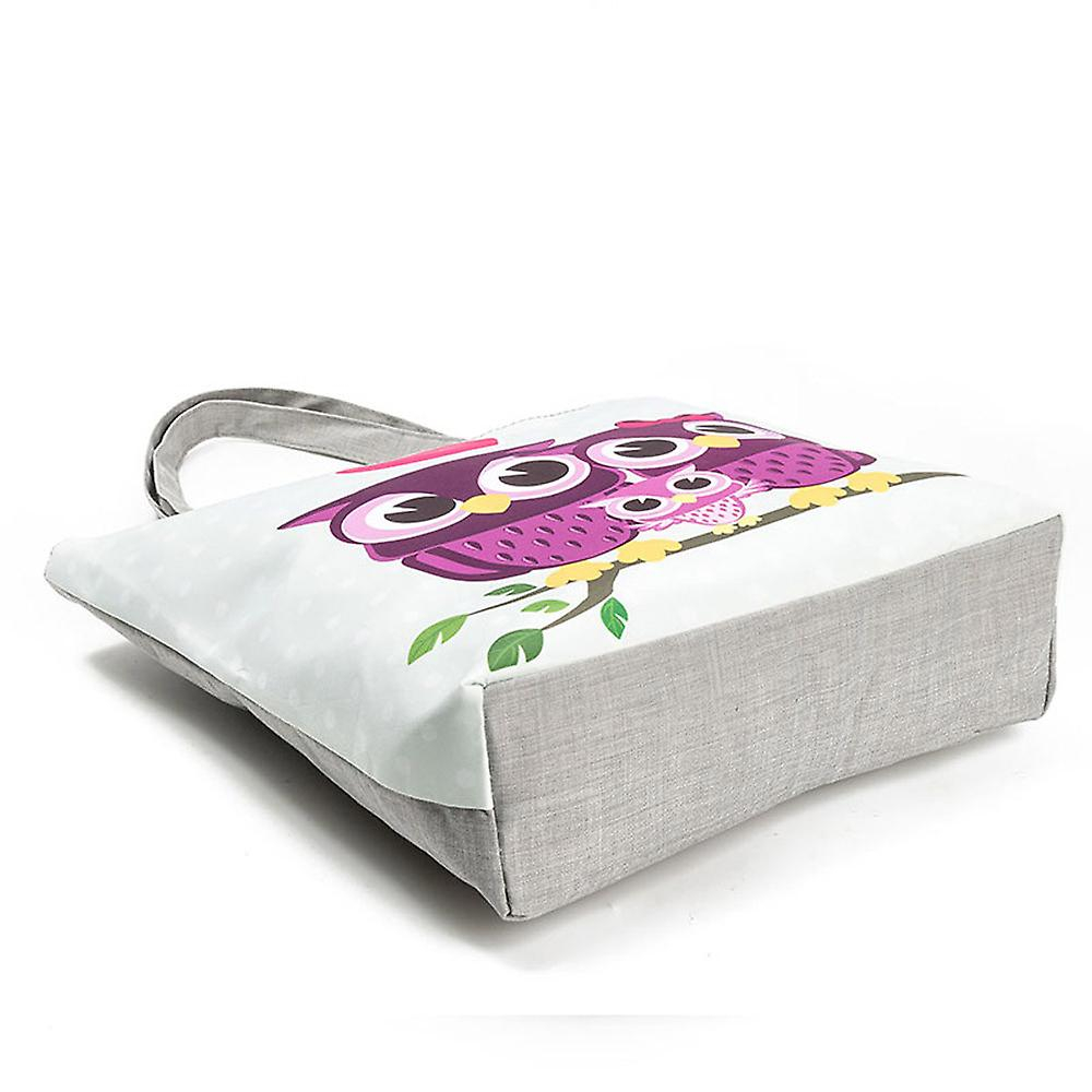 Foto 3 pulgar | Bolsa De Lona Huoguo Con Estampado De Búhos Para Mujer - Venta Internacional.