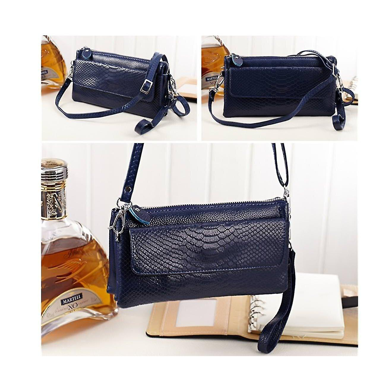 Foto 3 pulgar | Bolso De Mano Huoguo Para Mujer Elegante De Piel Sintética Con Escamas De Pescado  Azul Oscuro - Venta Internacional.