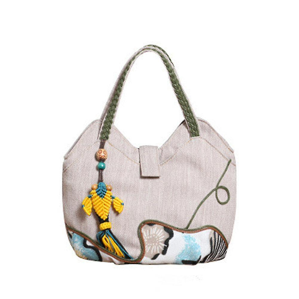 Foto 2 pulgar | Bolso Huoguo Appliques  Lienzo Con Estampado Floral Para Mujer - Venta Internacional.