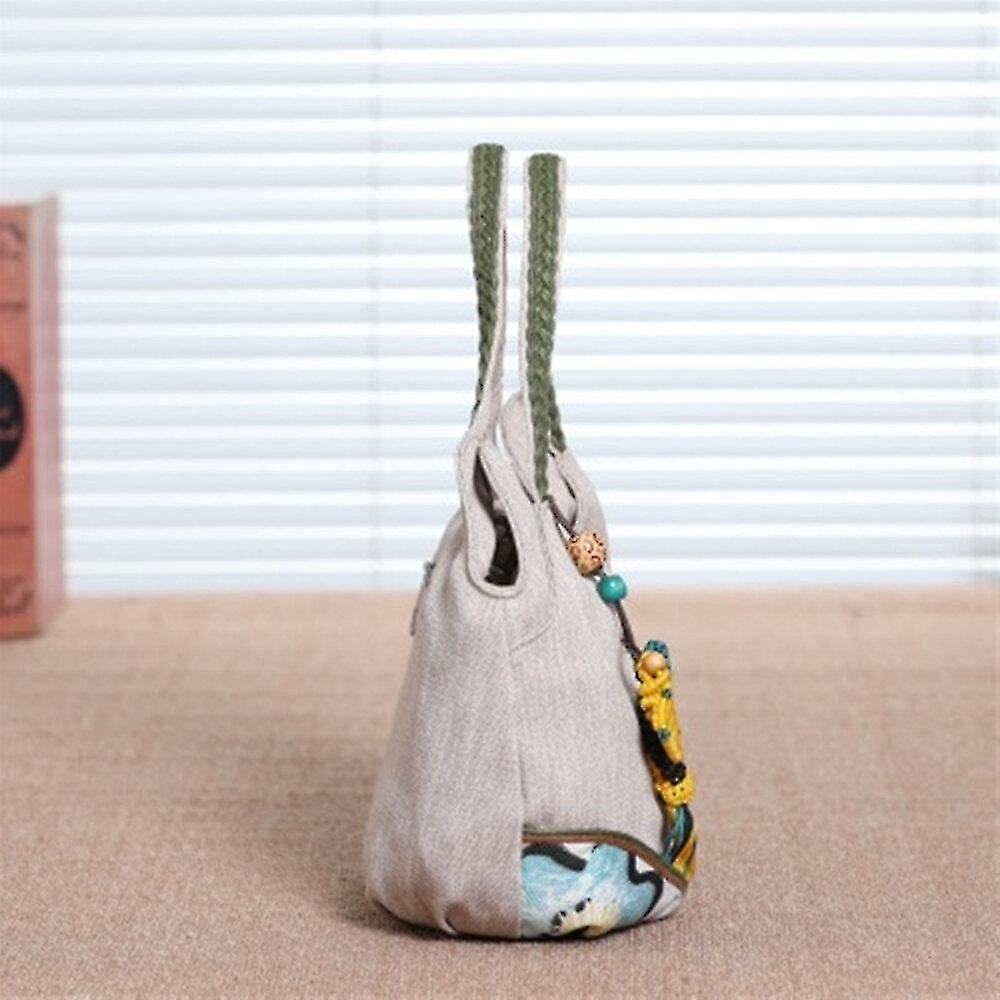 Foto 4 pulgar | Bolso Huoguo Appliques  Lienzo Con Estampado Floral Para Mujer - Venta Internacional.