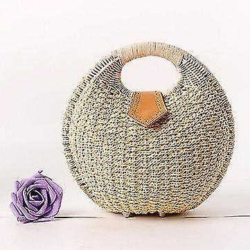 Foto 5 pulgar | Bolso De Mano Huoguo Para Mujer  Nido  Verano  Playa  Ratán  Paja  Marrón Claro - Venta Internacional.