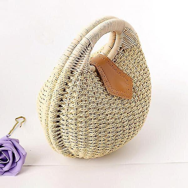 Foto 6 pulgar | Bolso De Mano Huoguo Para Mujer  Nido  Verano  Playa  Ratán  Paja  Marrón Claro - Venta Internacional.