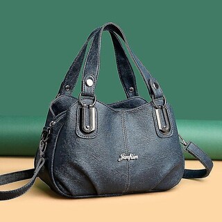 Foto 2 | Bolso De Mano Huoguo Bandolera De Piel Suave Lady Light Blue - Venta Internacional.