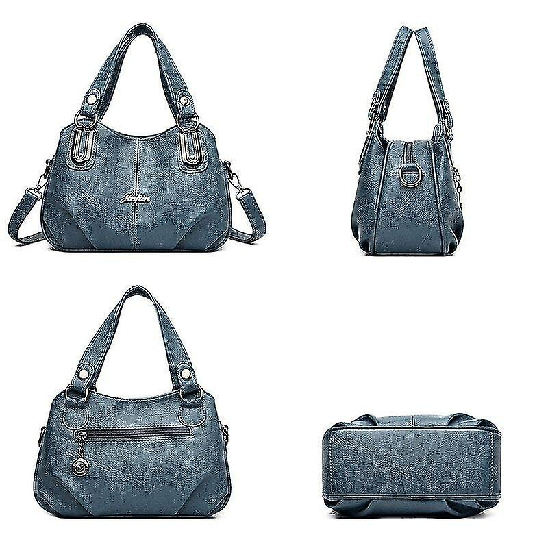 Foto 3 | Bolso De Mano Huoguo Bandolera De Piel Suave Lady Light Blue - Venta Internacional.