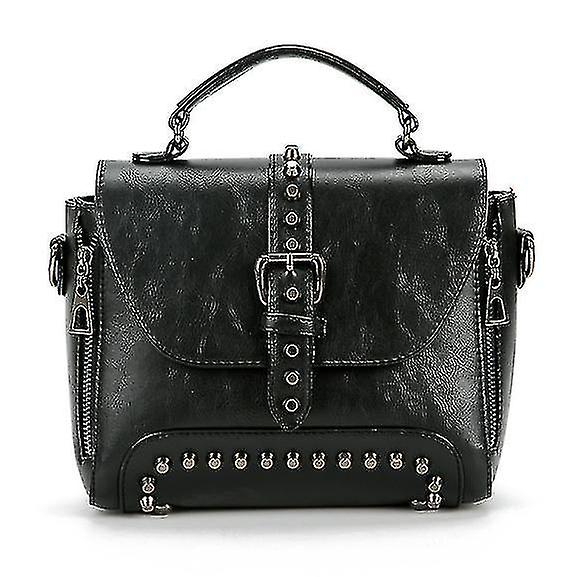 Foto 2 pulgar | Bolso De Mano Huoguo Bandolera Vintage De Piel Para Mujer  Color Negro - Venta Internacional.