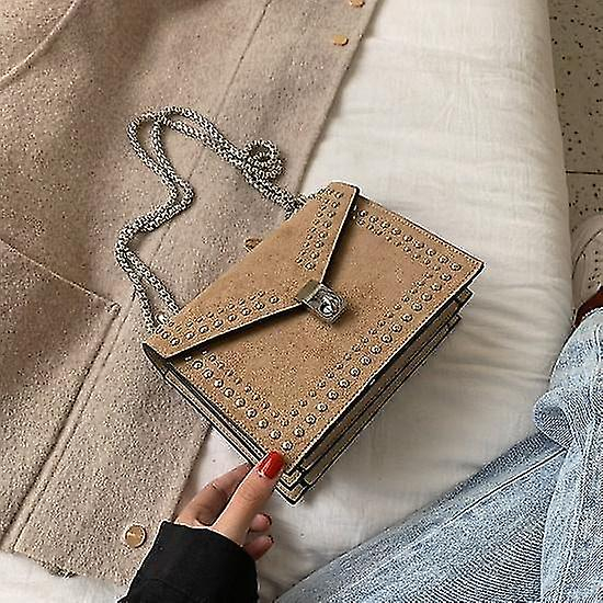 Foto 2 pulgar | Bolso De Hombro Huoguo Scrub Leather Designer Khaki - Venta Internacional.