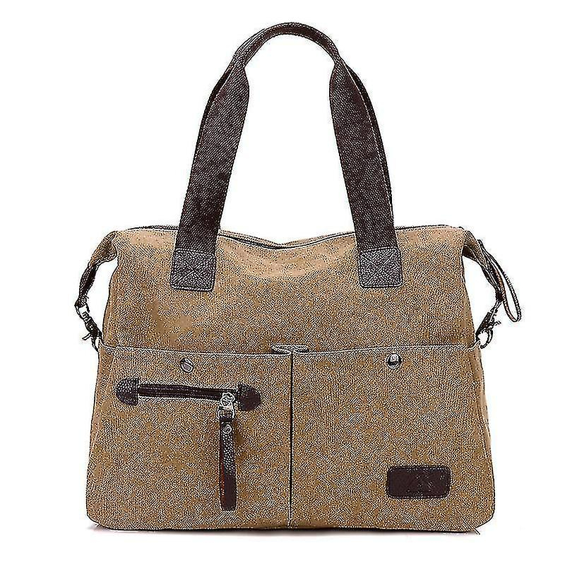 Foto 2 pulgar | Bolso De Hombro Huoguo De Lona Para Mujer  Color Caqui  40 X 32 X 16 Cm - Venta Internacional.