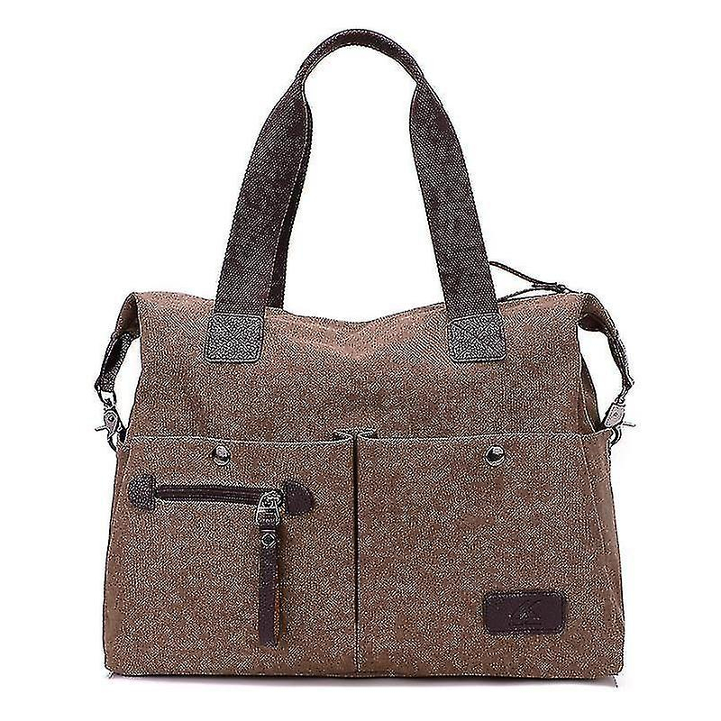 Foto 5 pulgar | Bolso De Hombro Huoguo De Lona Para Mujer  Color Caqui  40 X 32 X 16 Cm - Venta Internacional.