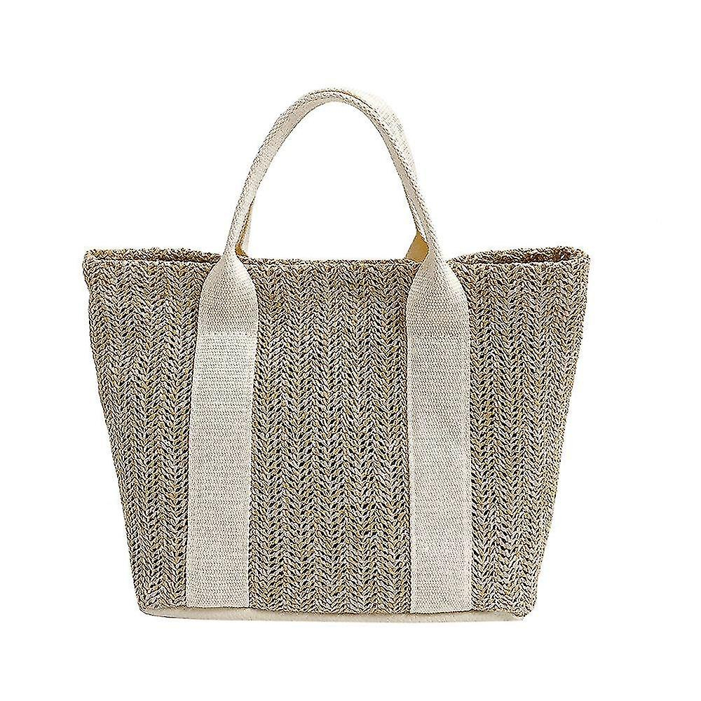 Foto 2 pulgar | Bolso De Mano Huoguo  Tejido En Paja  Color En Contraste  Casual  Para Mujer - Venta Internacional.