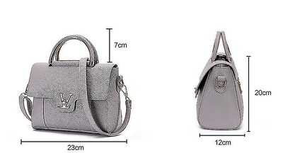 Foto 2 | Bolso De Mano Huoguo Bolso De Mano De Piel De Lujo Para Mujer Gris Claro - Venta Internacional.