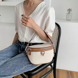 Foto 4 | Bolso De Mano Huoguo Casual De Cuero De Alta Calidad Para Mujer Café - Venta Internacional.