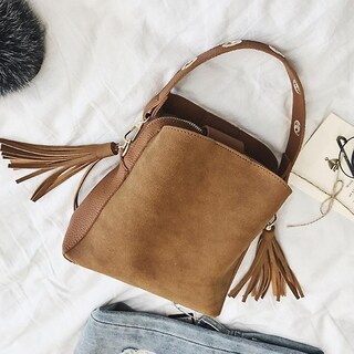 Foto 5 | Bolso Tipo Bandolera Huoguo Vintage Retro Con Borlas Para Mujer - Venta Internacional.
