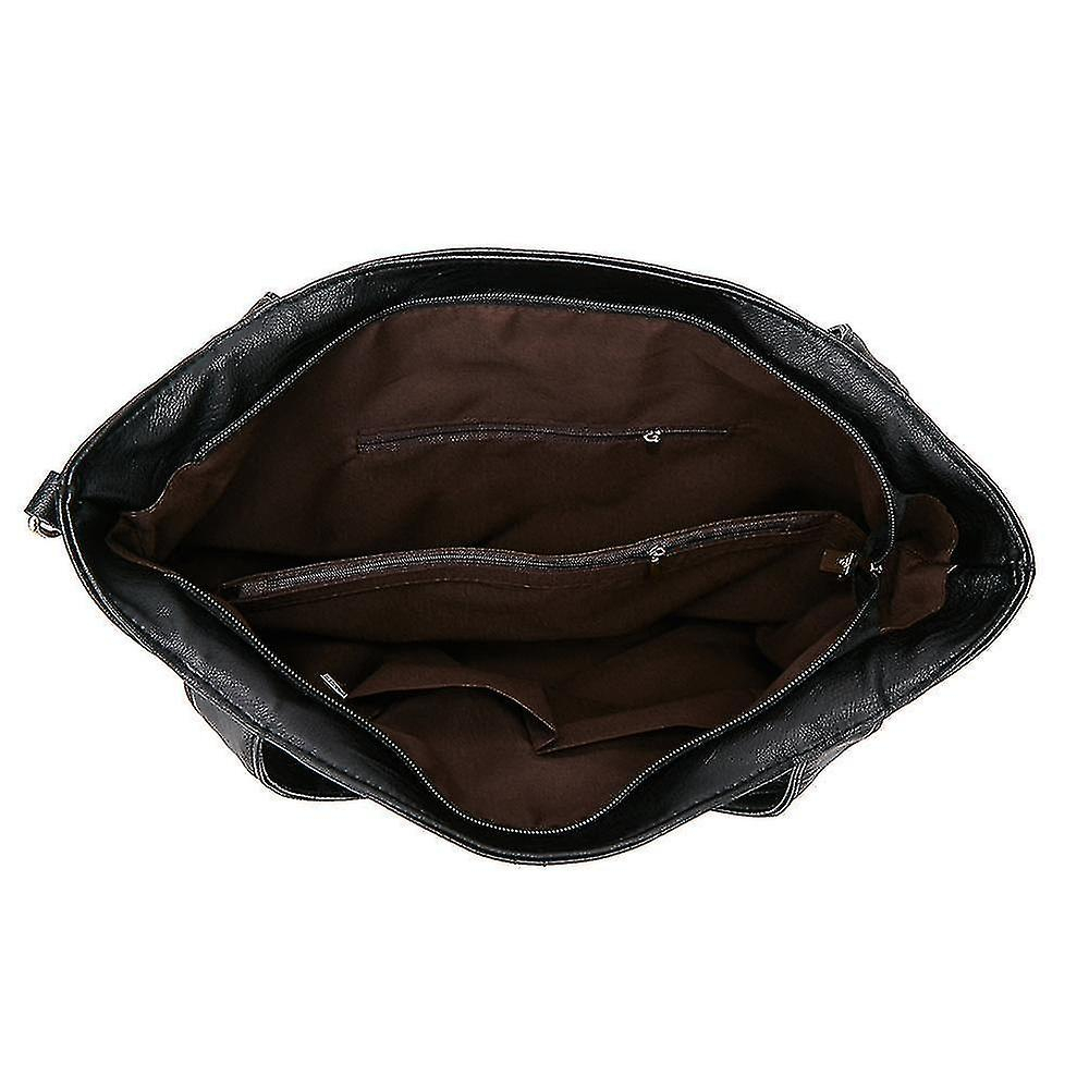 Foto 4 | Bolso De Mano Huoguo De Piel Sintética Negra De Alta Calidad Para Mujer - Venta Internacional.
