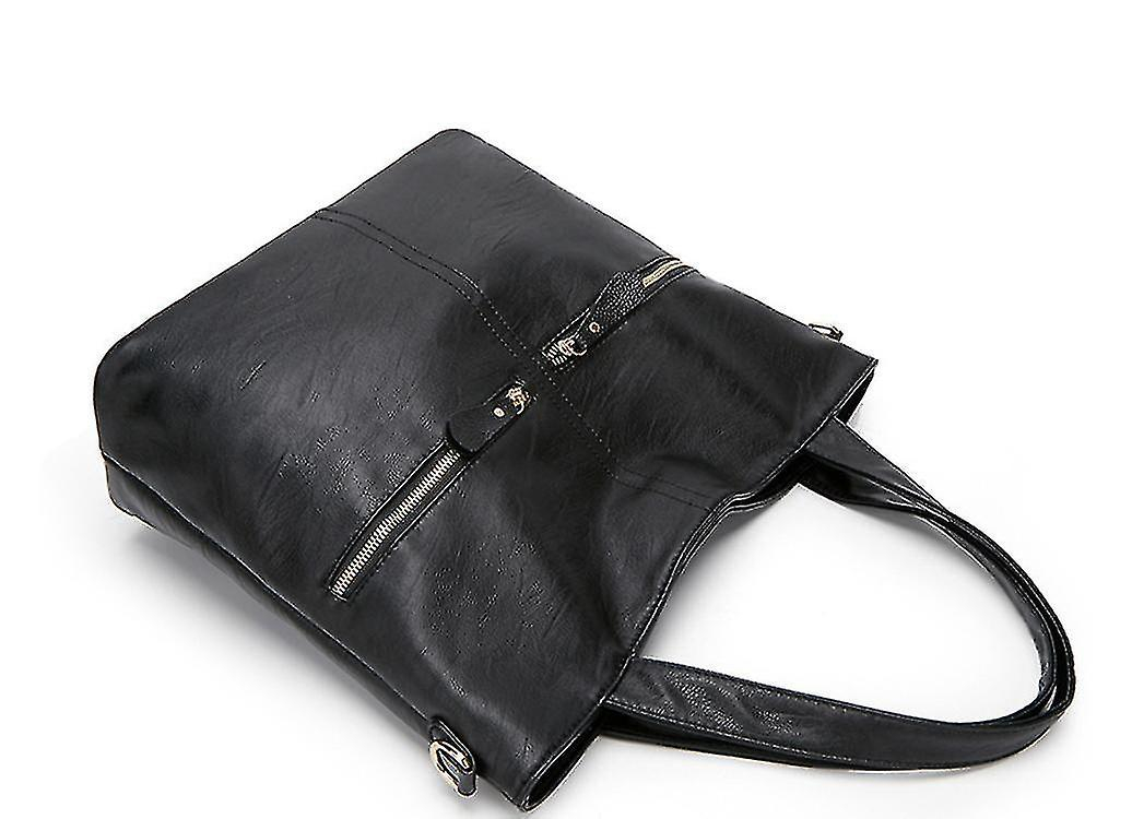 Foto 5 | Bolso De Mano Huoguo De Piel Sintética Negra De Alta Calidad Para Mujer - Venta Internacional.