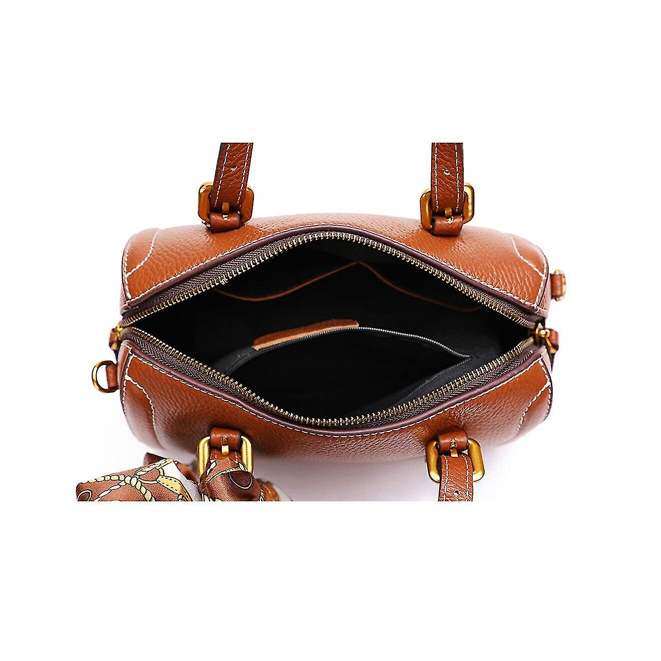 Foto 5 pulgar | Bolso Huoguo Bolso De Hombro Boston De Piel De Vacuno Negro - Venta Internacional.