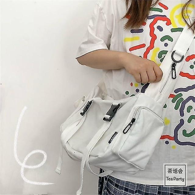 Foto 6 pulgar | Bolso De Mano Huoguo Canvas Work Messenger Blanco 32 X 21 X 14 Cm Para Mujer - Venta Internacional.