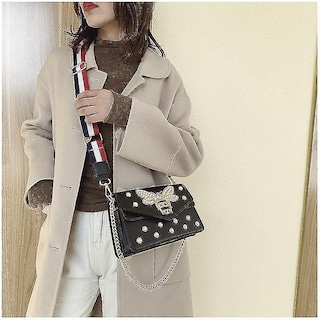Foto 2 | Bolso De Mano Huoguo Bee Pearl Black Bee Bee Bee Bee Bee Bee Bee Bee Bee Black Bee Bee - Venta Internacional.
