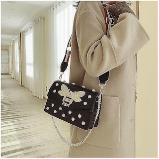 Foto 3 | Bolso De Mano Huoguo Bee Pearl Black Bee Bee Bee Bee Bee Bee Bee Bee Bee Black Bee Bee - Venta Internacional.
