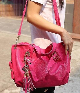 Foto 2 | Bolso De Mano Huoguo Luxury Tote Leather Hobo Bandolera Rosa - Venta Internacional.