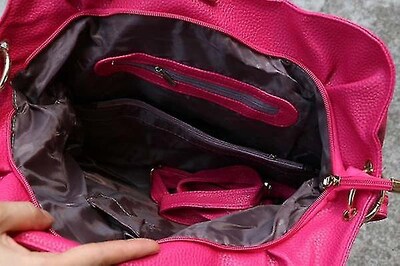 Foto 5 | Bolso De Mano Huoguo Luxury Tote Leather Hobo Bandolera Rosa - Venta Internacional.