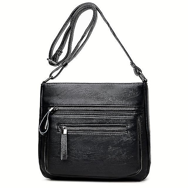 Foto 1 | Bolso De Mano Huoguo 23 Cm De Cuero Negro De Diseño De Lujo Para Mujer - Venta Internacional.