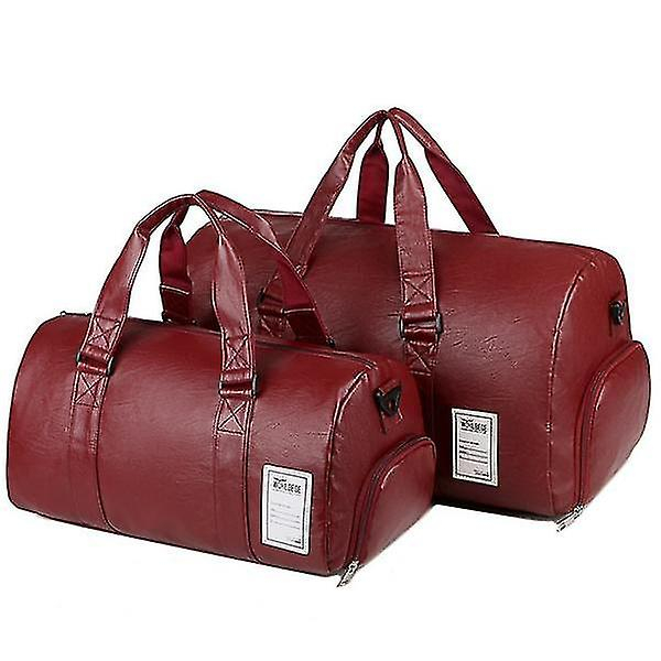Foto 1 | Bolso Huoguo Bolsa De Viaje De Piel Impermeable Roja - Venta Internacional.