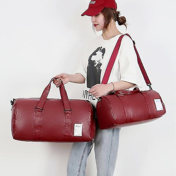 Foto 2 | Bolso Huoguo Bolsa De Viaje De Piel Impermeable Roja - Venta Internacional.