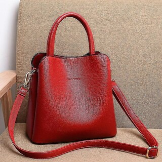 Foto 2 | Bolso De Hombro Casual De Cuero De Lujo Rojo Huoguo - Venta Internacional.
