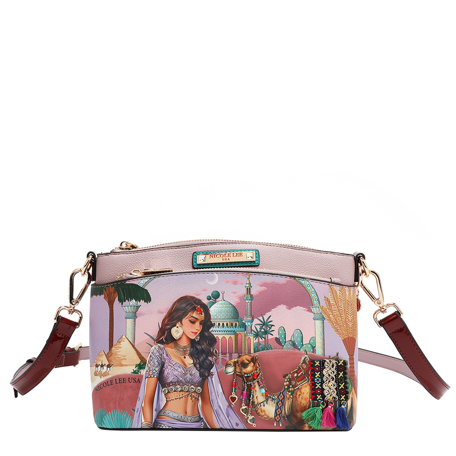 Foto 2 pulgar | Bolsa Cruzada Nicole Lee Estampado Queen Cleopatra