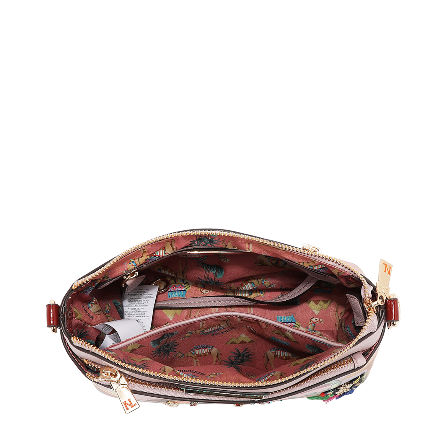 Foto 3 pulgar | Bolsa Cruzada Nicole Lee Estampado Queen Cleopatra