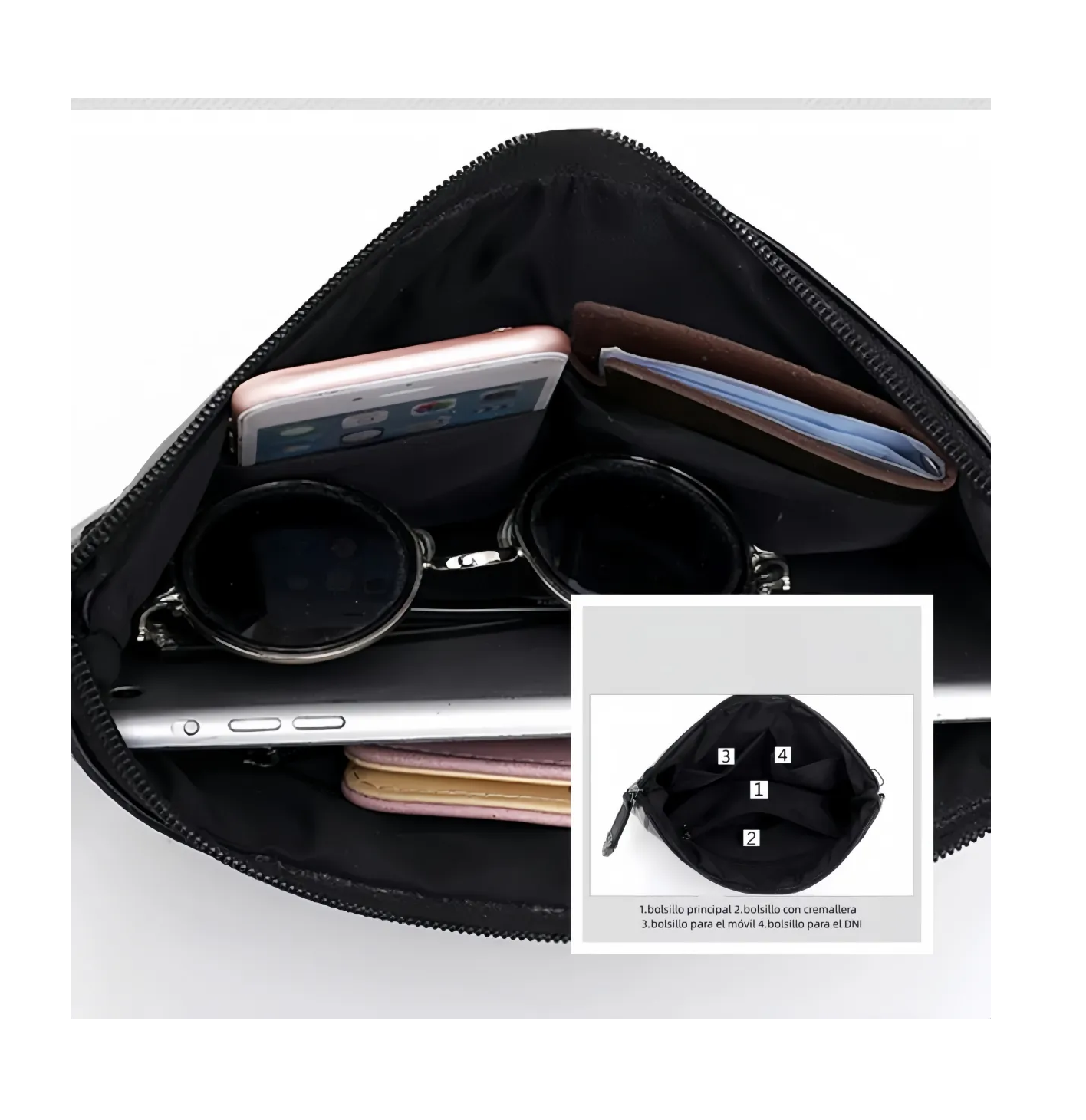 Foto 2 | Bolso De Hombro Para Dama Moda  Negro