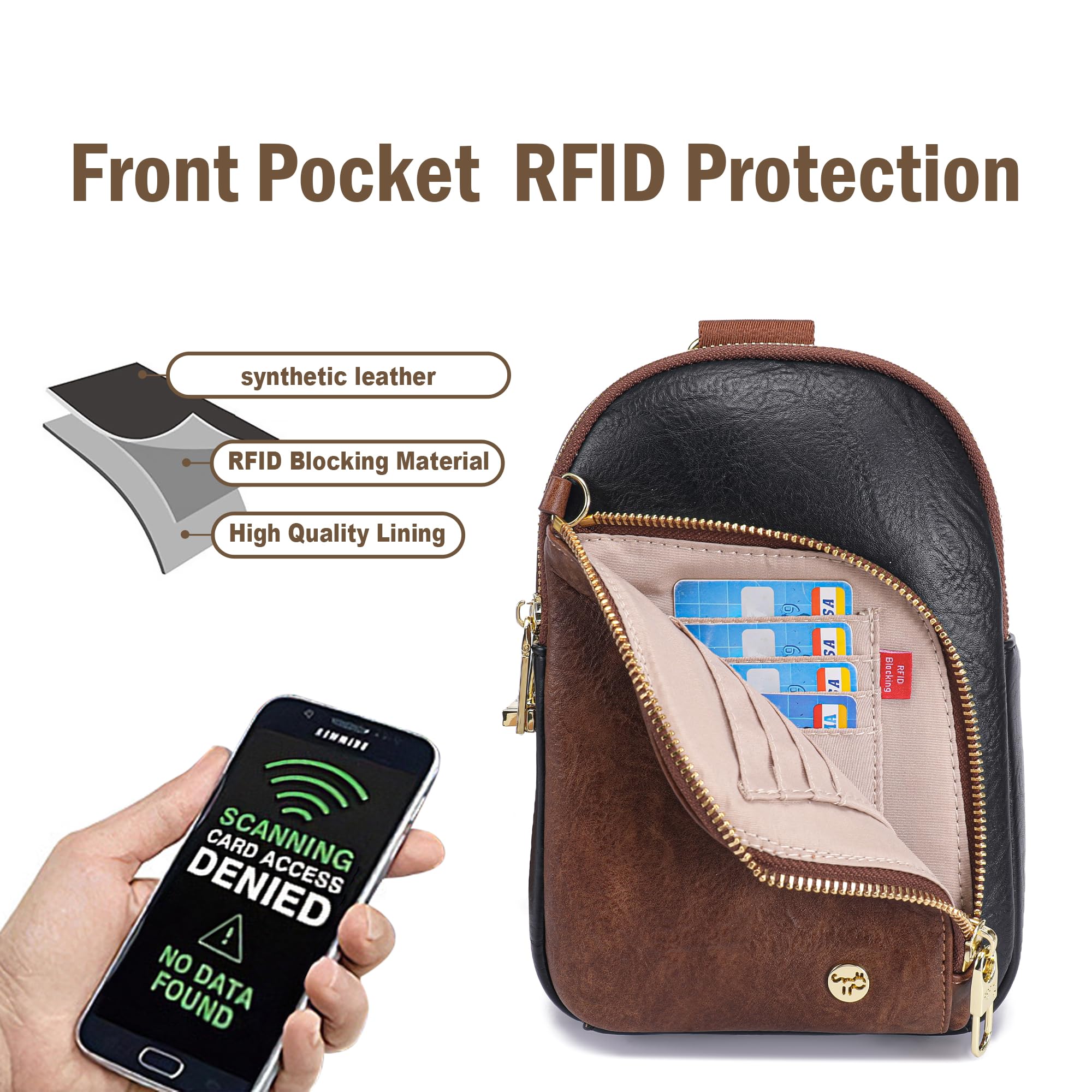 Foto 4 | Bolso Bandolera Inicat De Piel Con Bloqueo Rfid  1 9 L - Venta Internacional.