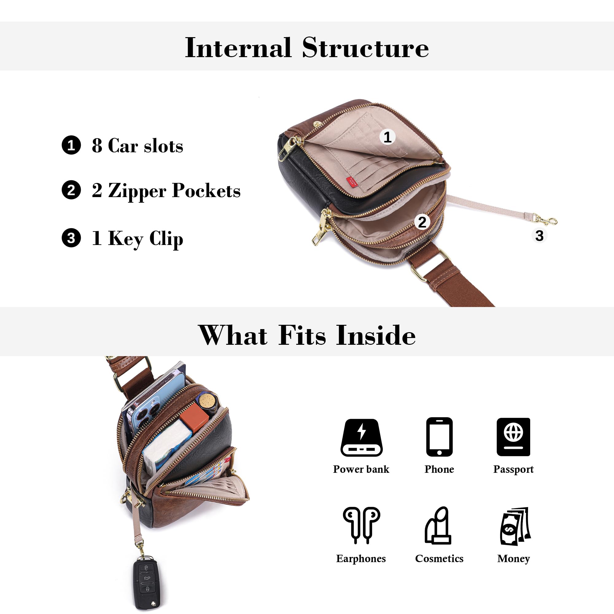 Foto 5 | Bolso Bandolera Inicat De Piel Con Bloqueo Rfid  1 9 L - Venta Internacional.