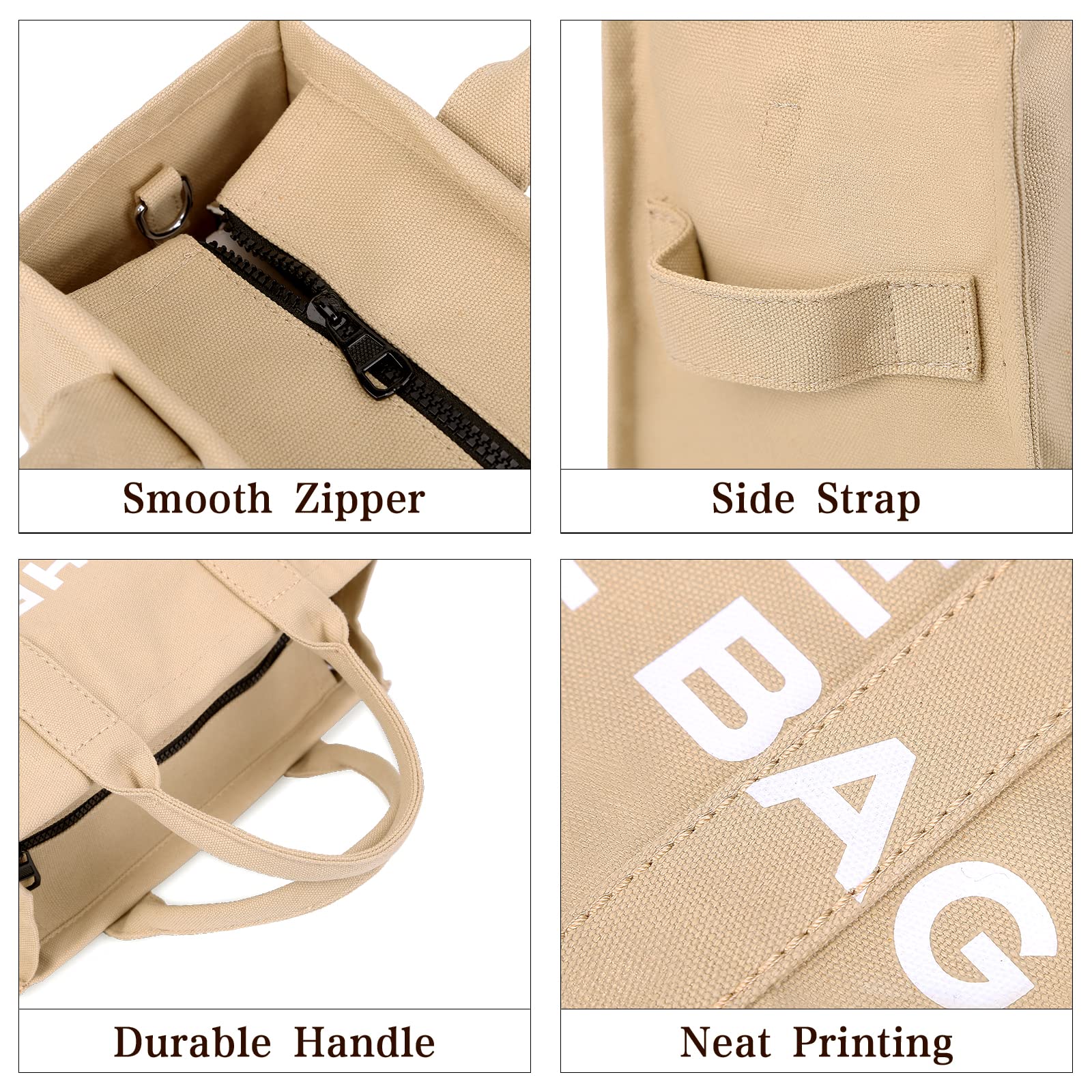 Foto 4 pulgar | Bolso De Lona Jqwsve Para Mujer Con Cremallera - Venta Internacional.