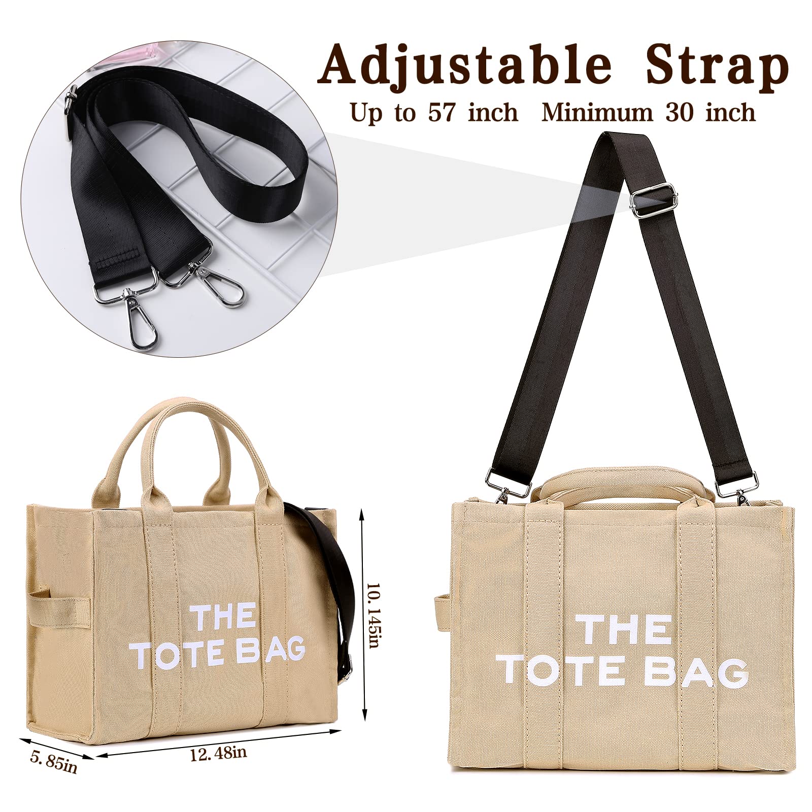 Foto 6 pulgar | Bolso De Lona Jqwsve Para Mujer Con Cremallera - Venta Internacional.