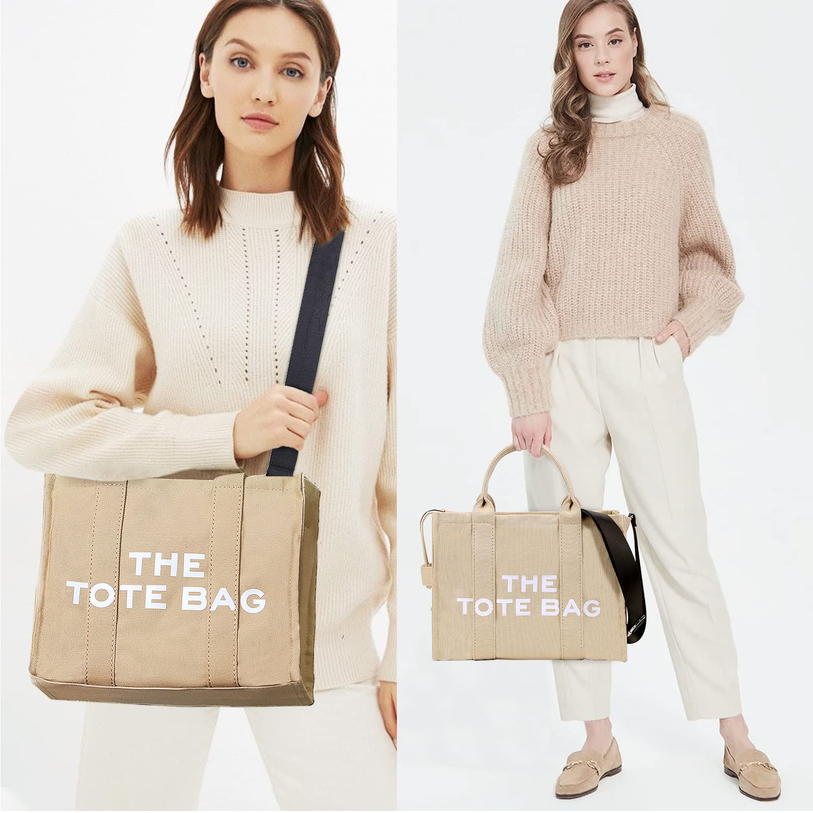 Foto 6 | Bolso De Lona Jqwsve Para Mujer Con Cremallera - Venta Internacional.