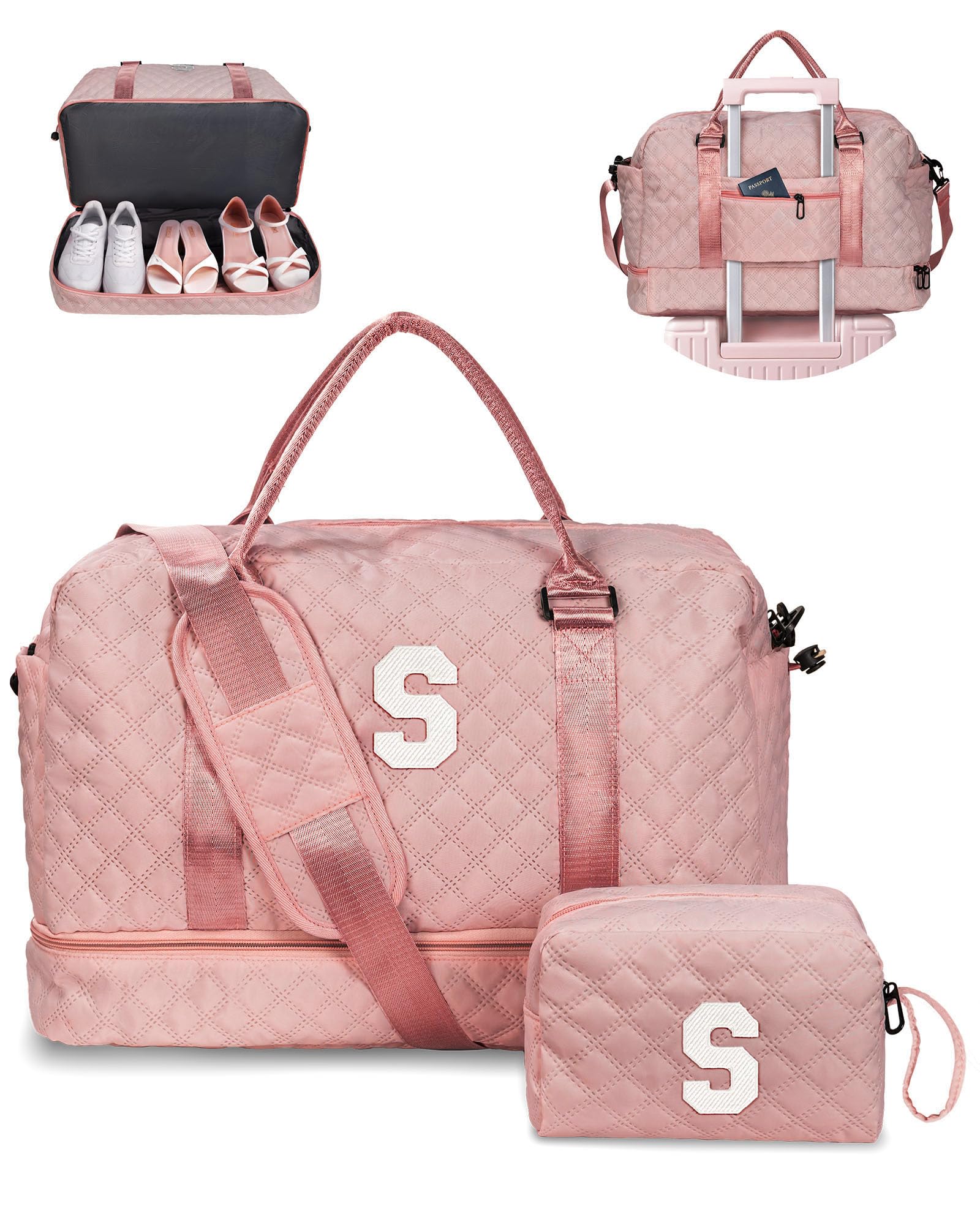 Foto 1 | Bolsa De Fin De Semana Vogewood Gifts Para Nieta Initial Pink - Venta Internacional.