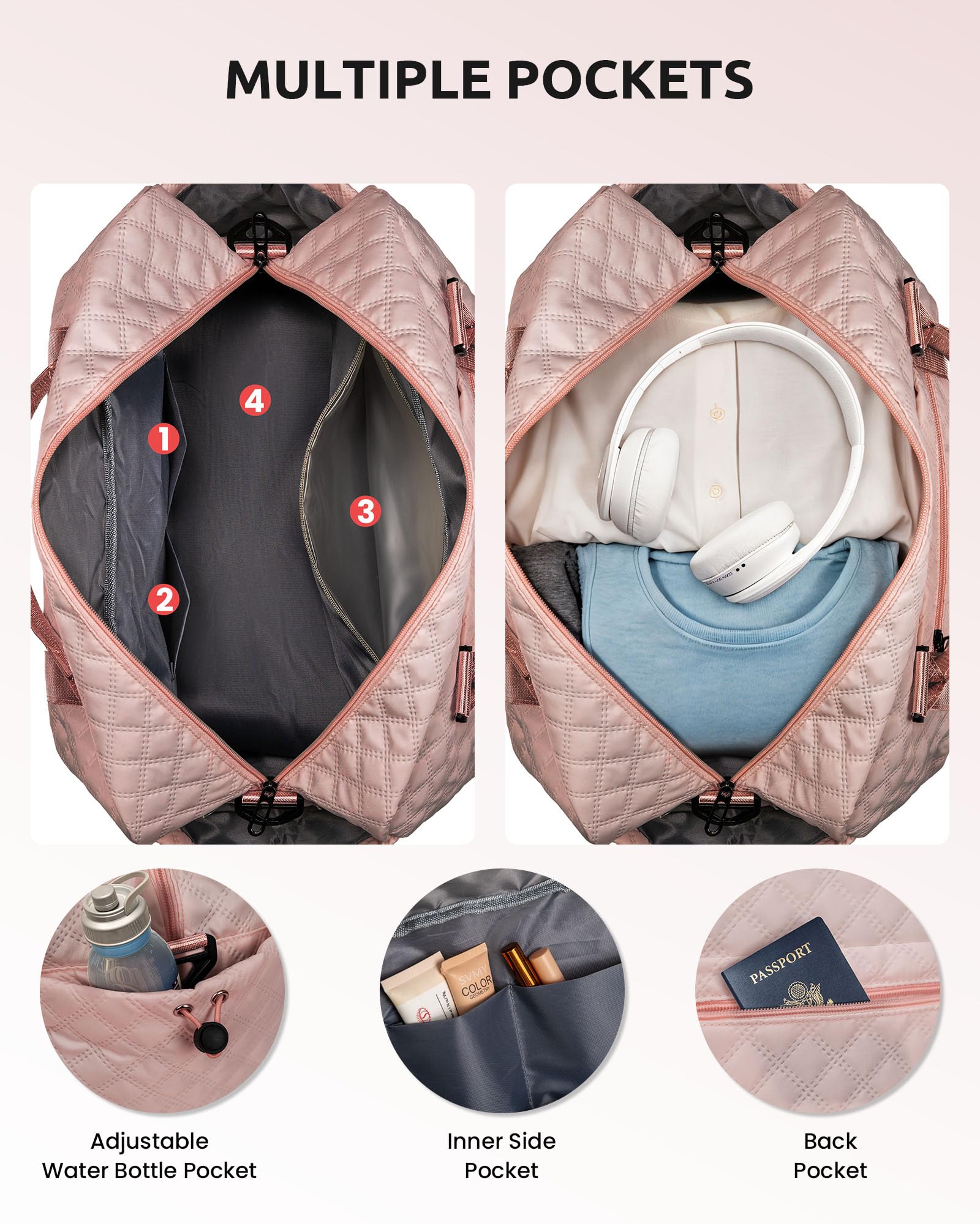 Foto 5 | Bolsa De Fin De Semana Vogewood Gifts Para Nieta Initial Pink - Venta Internacional.