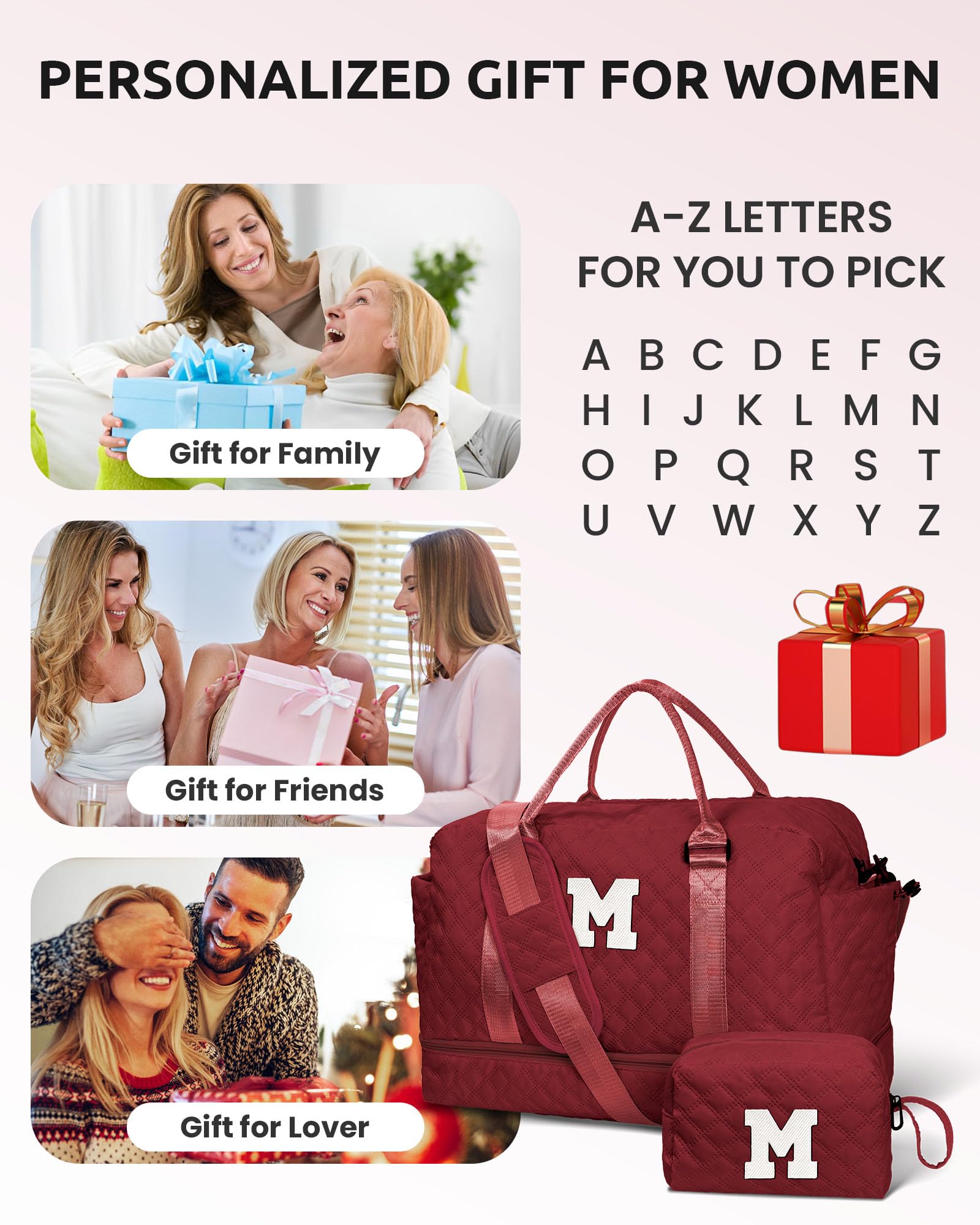 Foto 2 | Weekender Bag Vogewood Gifts For Her Bolsa De Viaje Con Monograma - Venta Internacional.