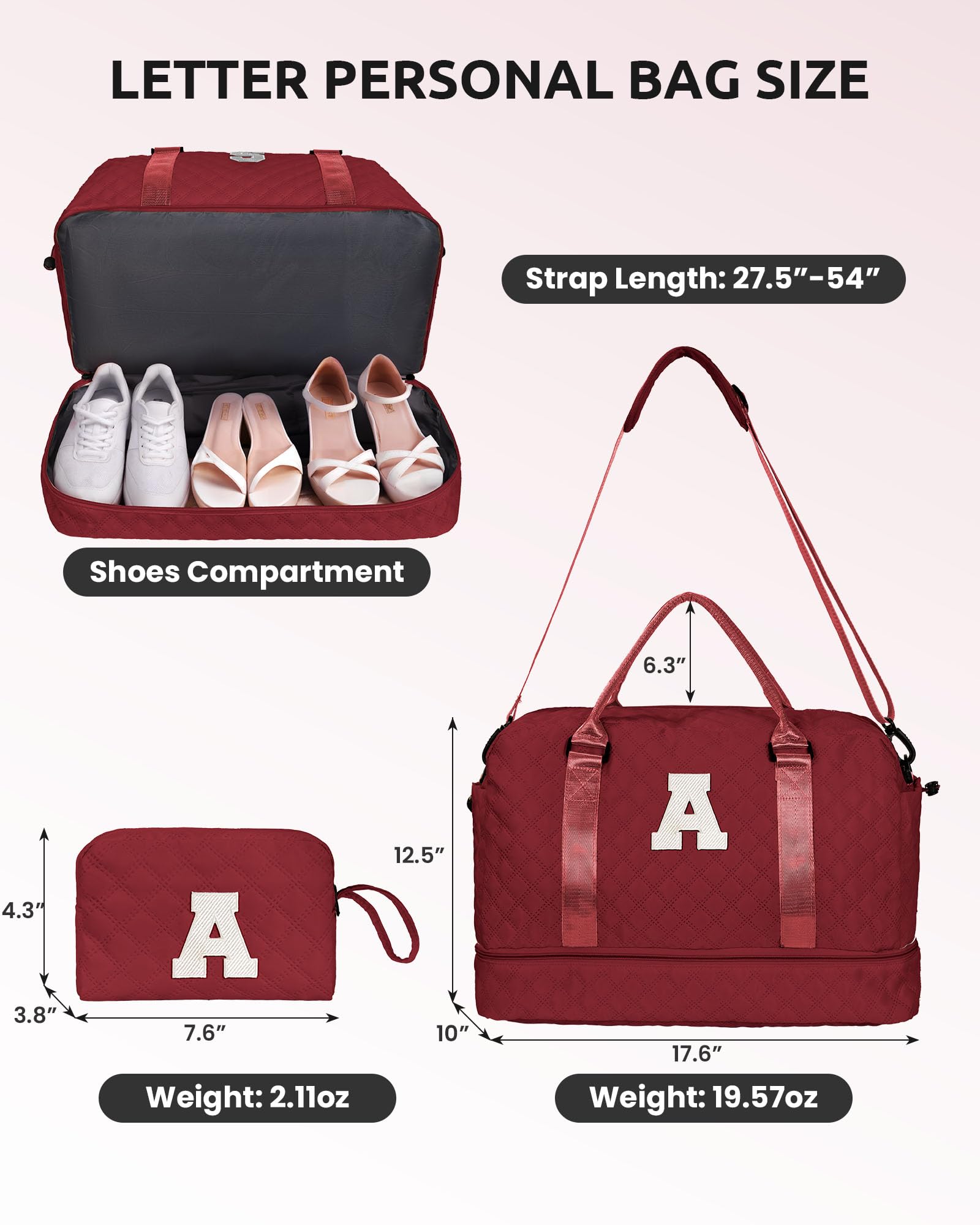 Foto 4 pulgar | Weekender Bag Vogewood Gifts For Her Bolsa De Viaje Con Monograma - Venta Internacional.