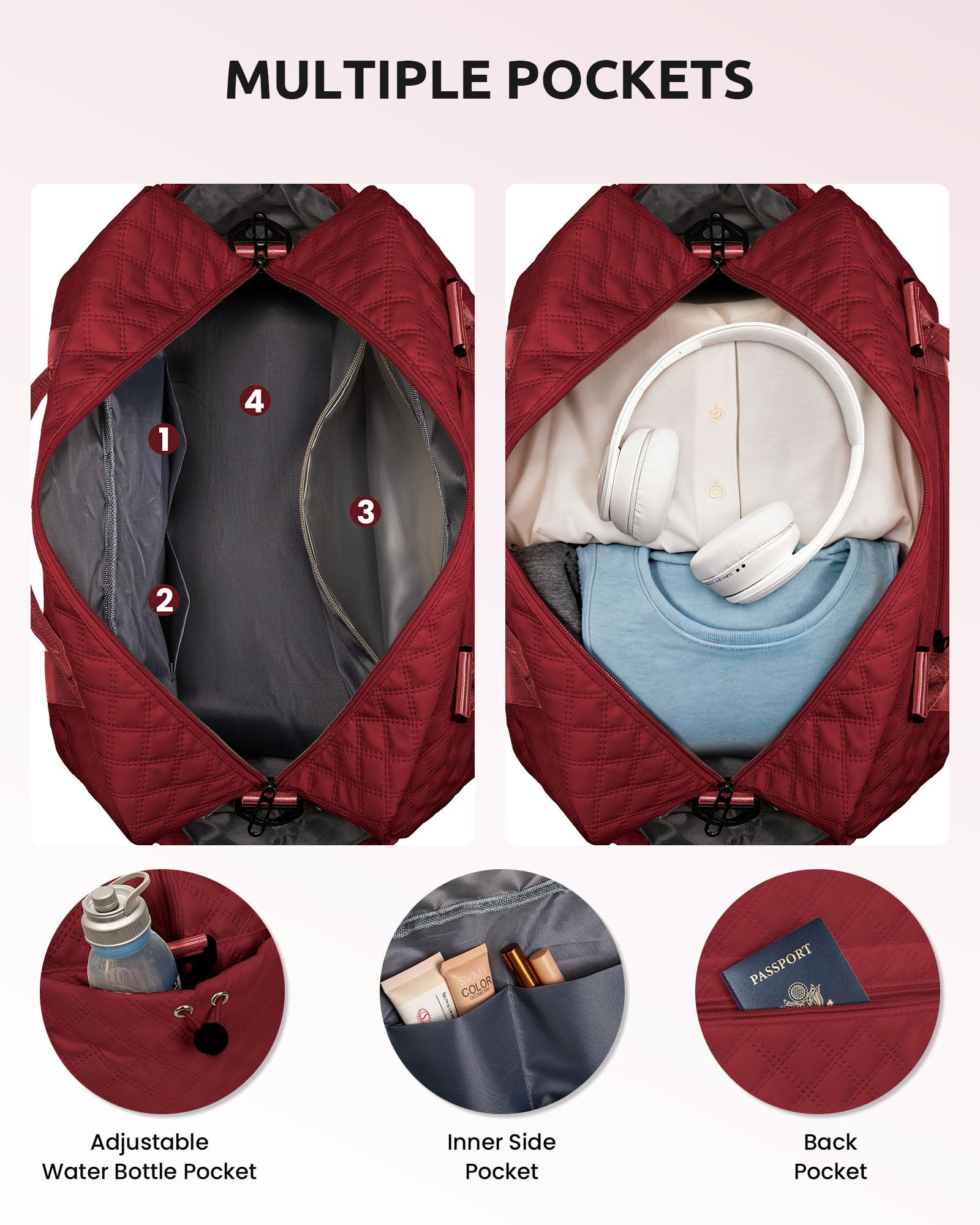 Foto 7 pulgar | Weekender Bag Vogewood Gifts For Her Bolsa De Viaje Con Monograma - Venta Internacional.